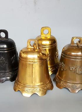 纯铜铸造风铃挂件铜钟铜铃铛庭院寺庙中式创意装饰品挂件六字真言