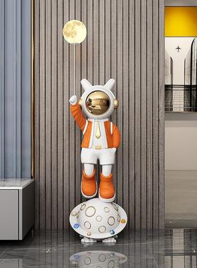 网红卡通太空人太空人主题雕塑家居客厅电视柜装饰落地大号摆件