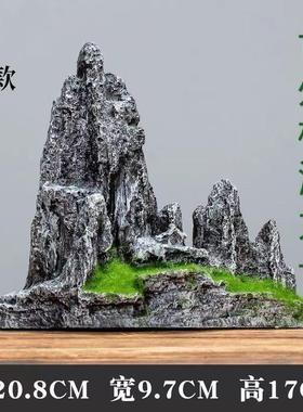 布景假山石盆栽盆景家用鱼缸造景装饰沙盘彷真小石头摆件桌面中式