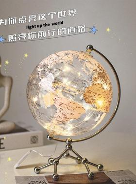 轻奢高档透明地球仪酒柜摆件创意客厅电视柜办公室桌面家居装饰品