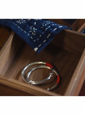 【檀岛】童趣儿童款 纯手工宝宝银手镯999纯银实心推拉满月周岁礼