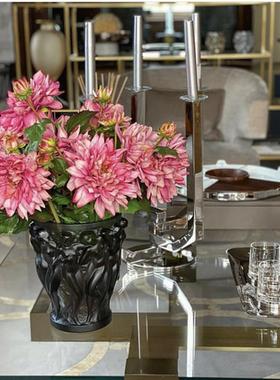 轻奢高档欧式丰收女神浮雕脱蜡全水晶家居客厅高级感艺术花器摆件