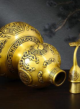 精品纯黄铜四大神兽葫芦镇宅八卦铜葫芦客厅家用平安摆件四象葫芦