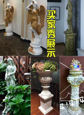 罗马柱底座路引花盆花架摆件展示台婚庆模型道具柱头欧式装饰摆设