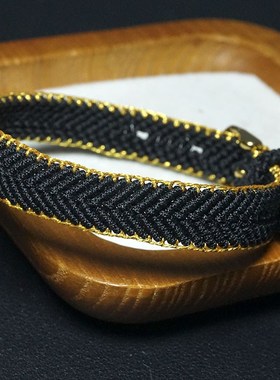 定制表带款金边手绳纯手工编织72号玉线宽版手链饰品粗细颜色可选
