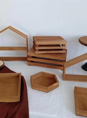 咖色系甜品台架子展示架摆台摆件茶歇中式架子T寿宴宝宝宴摆台