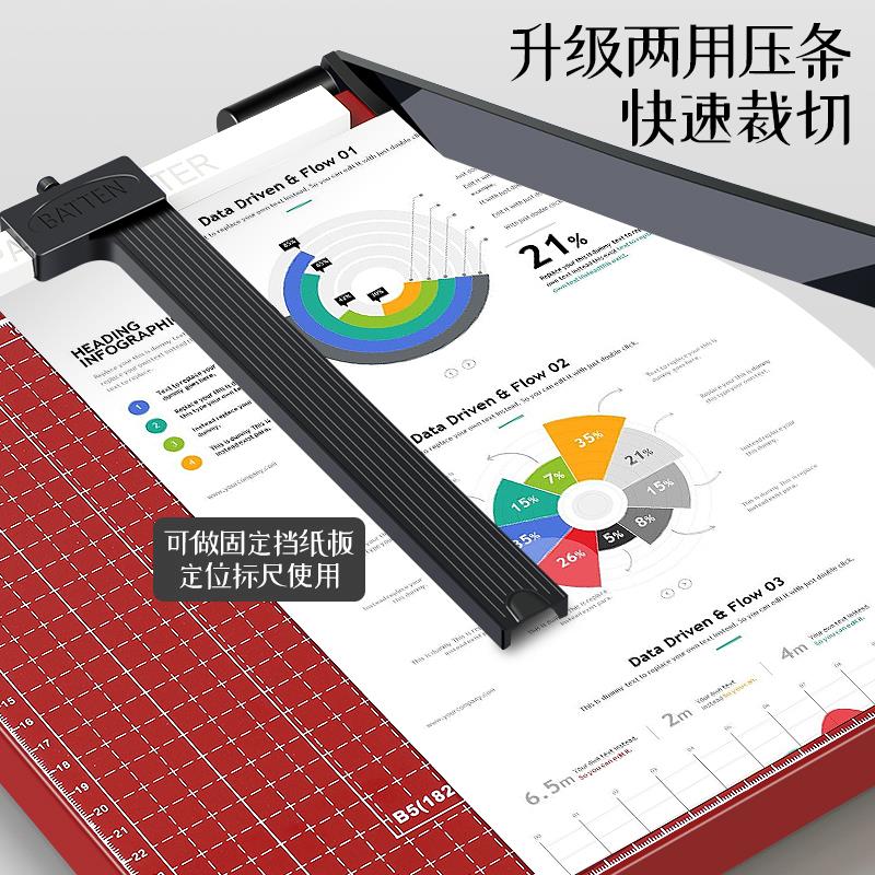 古德办公用切纸机手动裁切机A4切纸刀小型裁纸机加厚裁切刀重型裁 - 图1