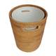 B&B Pastoral Light Luxury Trash Can Handmade Rattan Home Desktop Trash Can Round Uncovered Storage Tank Waste Paste Can