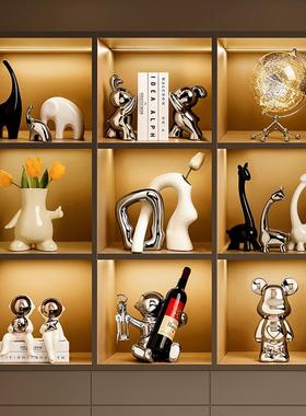一家三口家居摆件饰品现代简约一家四口小鹿客厅酒柜装饰品创意