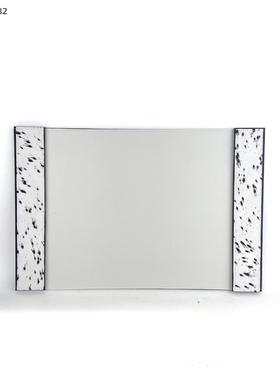 现代简约轻奢编织纹皮革大书桌垫家具样板间办公室书房软装饰摆件