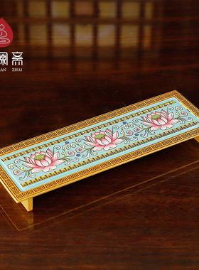 珐琅彩色供水杯供佛水杯观音佛杯家用莲花供杯佛前圣铜合金净水杯