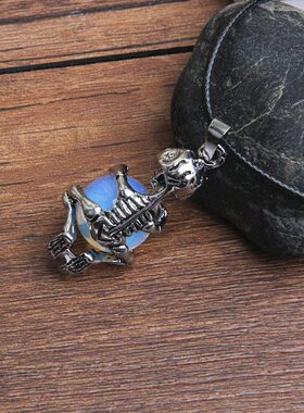 时尚情侣蛋白石吊坠蛋白石球骷髅天然水晶挂件男女款流行款挂坠