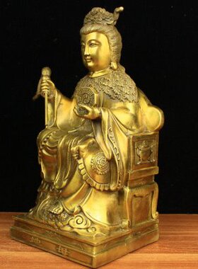 纯铜地母娘娘神像后土夫人地姥娘娘娲皇圣母家居客厅工艺品摆件