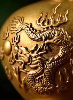 黄铜八卦避火龙瓶火烧天门西北角干卦位招财厨房中式家居创意摆件