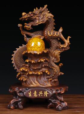 招财龙摆件办公室店铺开业礼品龙转乾坤家居客厅玄关商务风水摆设