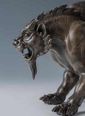 古铜官 老虎摆件铜工艺品如虎添翼陛犴客厅玄关办公桌装饰品礼品