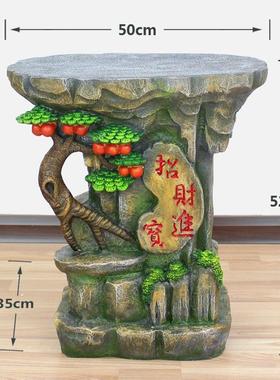 假山流水喷泉摆件鱼缸底座风水轮瀑布仿石桌工艺品树脂置物架花架