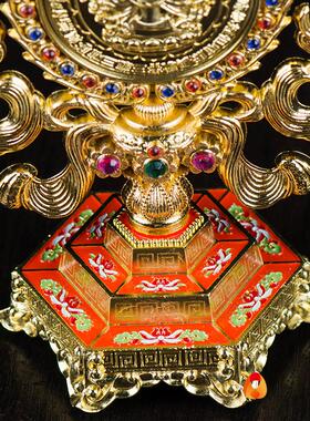 安全镜铜镜室内摆件纯体佛菩萨挂摆件铜镜镀金家居摆件