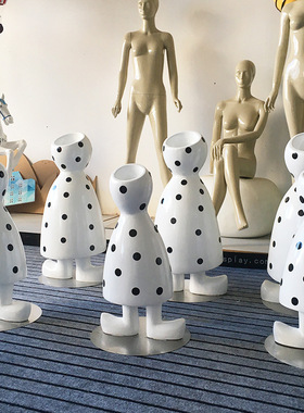 商场美陈创意玻璃钢花盆花缸定制 简约玻璃钢花钵花器组合定制