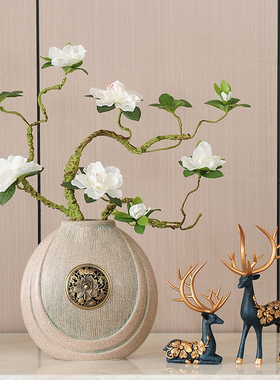 新中式家居客厅摆件电视柜玄关创意K装饰品办公室花瓶摆设