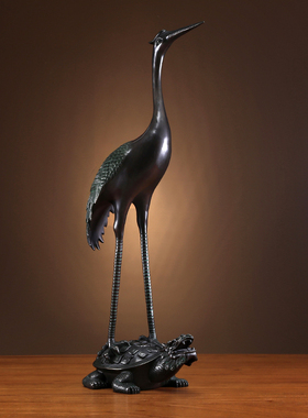 铜鹤摆件龟鹤一对祝寿礼品落地玄关仙鹤摆件大号S客厅门厅开业礼