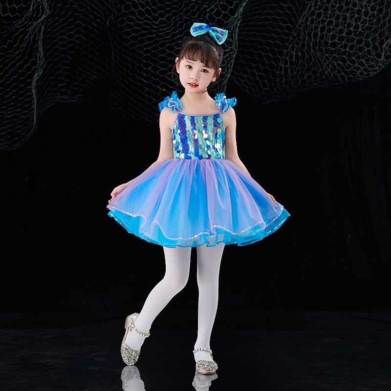 六一儿童演出服蓬蓬纱裙亮片幼儿园舞蹈表演服女孩公主连衣裙,淘宝优惠券,粉丝福利购,淘宝优惠卷