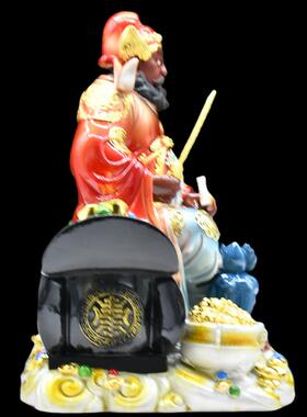 树脂钟馗佛像彩绘钟馗神像家用供奉镇宅摆件佛具工艺品摆饰发财，