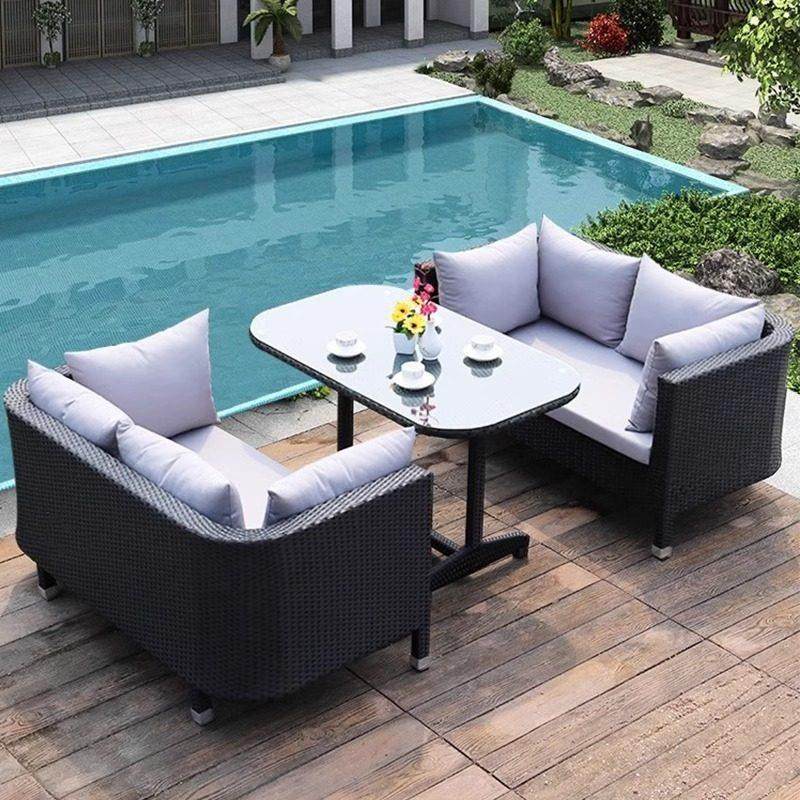 户外藤编沙发庭院阳台防水防晒桌椅花园露台双人沙发休闲露天藤椅,淘宝优惠券,粉丝福利购,淘宝优惠卷