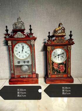 民俗老物件老钟表收藏杂项怀旧古董老座钟挂钟圆头表旧货装饰摆件