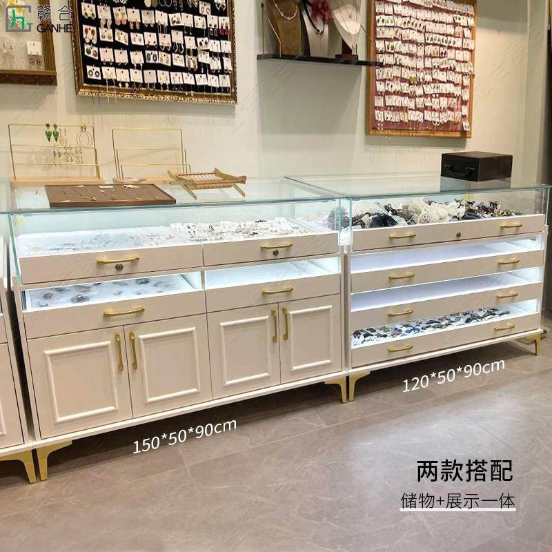 珠宝展示柜玉器陈列柜服装首饰饰品玻璃柜台现代轻奢实木高端收纳,淘宝优惠券,粉丝福利购,淘宝优惠卷