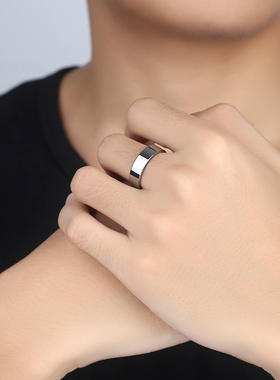 男士光面戒指素圈男戒简约时尚情侣对戒大码尾戒女指环圣诞节礼物