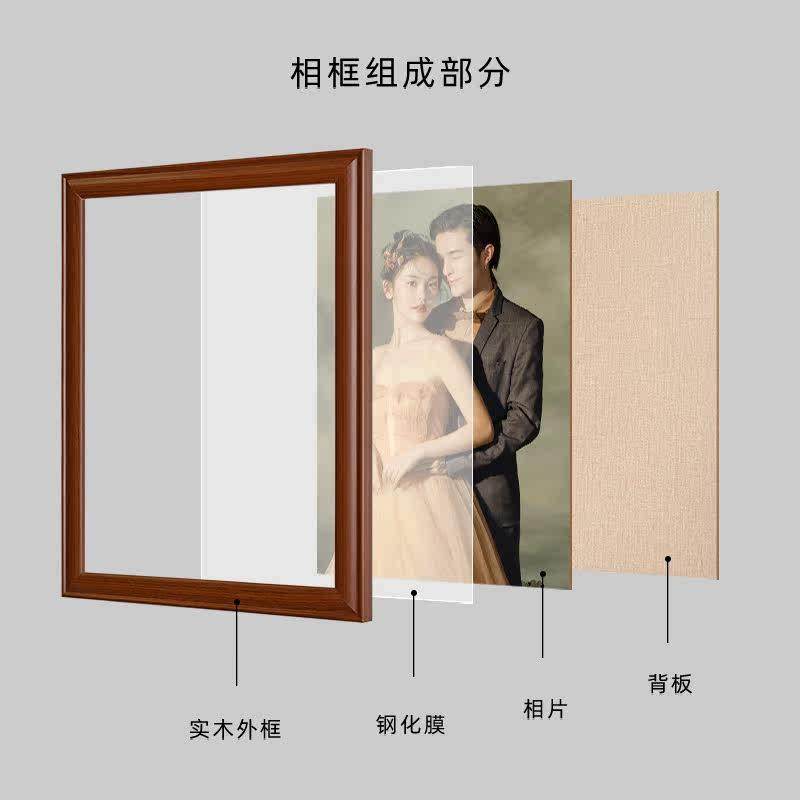 实木中式婚纱照放大挂墙客厅沙发背景墙打印冲洗结婚照片相框定制,淘宝优惠券,粉丝福利购,淘宝优惠卷