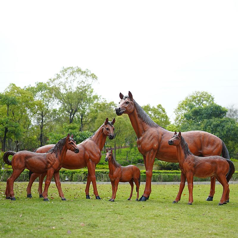 大型玻璃钢仿真白骏马雕塑户外动物模型景区园林景观装饰摆件落地 - 图2