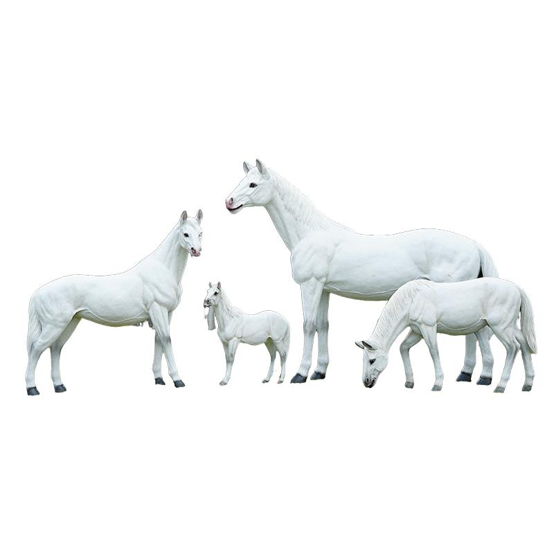 大型玻璃钢仿真白骏马雕塑户外动物模型景区园林景观装饰摆件落地 - 图3