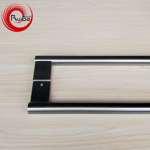 不锈钢拉手黑色加厚款304玻璃门有框门木门不锈钢推拉门把手哑黑 - 图0