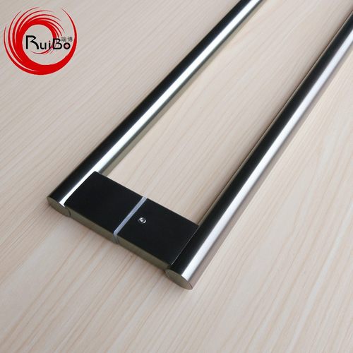 不锈钢拉手黑色加厚款304玻璃门有框门木门不锈钢推拉门把手哑黑 - 图1