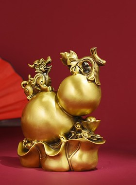 厂家纯铜葫芦八宝葫芦八卦葫芦客F厅卧室玄关摆件铜器工艺品
