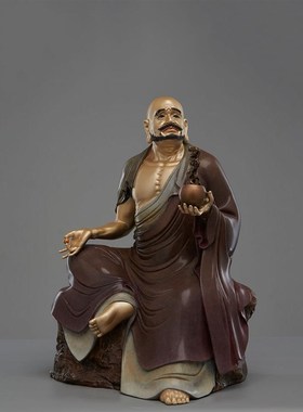 京铜纯铜十八f罗汉摆件家居客厅高温着色降龙罗汉伏虎罗汉供奉佛