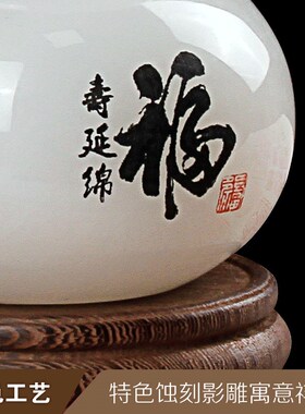 福禄葫芦摆件客厅招财q装饰灯国风电视柜上的装饰品摆件高级感小