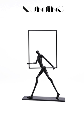 北欧铁艺雕塑摆件人物抽象艺术品样板房售K楼处大堂大厅玄关工艺