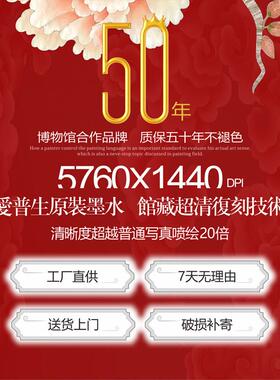 新中式牡丹花客厅挂画国画沙发背景墙装饰画横幅大气花开富贵壁画