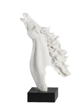 现代新中式简约创意马头造型小雕塑样板房间书房S客厅软装饰品摆