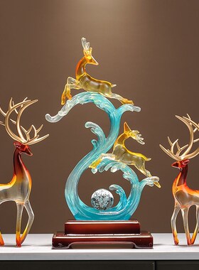 风生水起高级轻奢现代摆件鹿客厅玄关电视酒柜餐边乔迁新居礼品