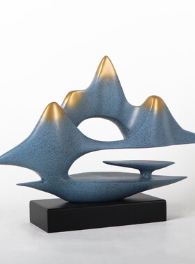 新中式假山摆件样j板房客厅玄关艺术摆设品入户酒柜隔断柜软装饰