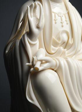 戴玉堂周金田陶瓷摆件《杨柳观音菩萨仿古瓷》观世音佛像家用供奉