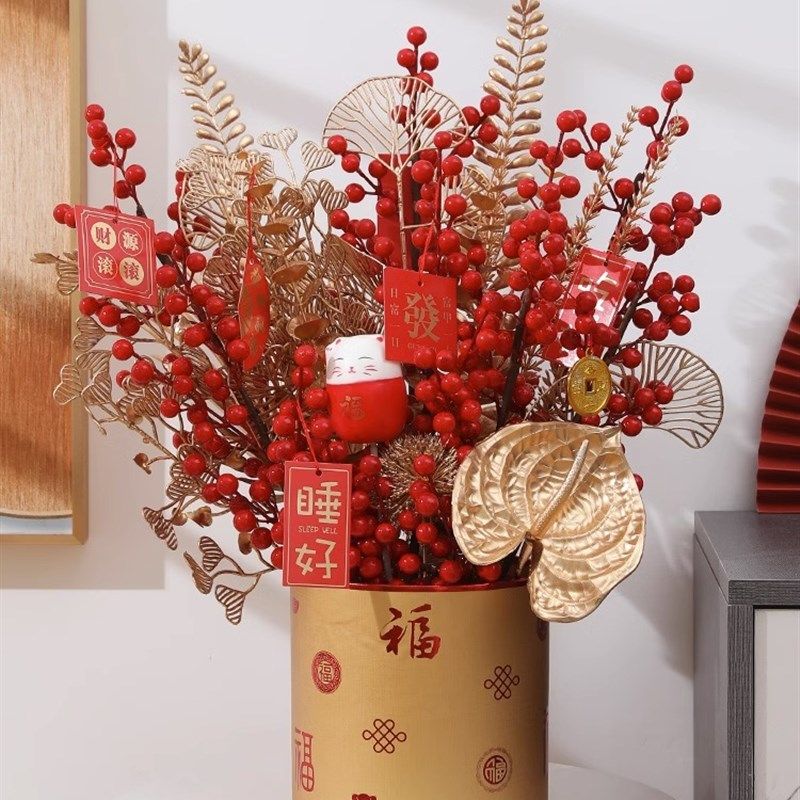 2023新年春节福桶装饰摆件财福字装饰红色喜庆乔迁婚庆div抱抱桶,淘宝优惠券,粉丝福利购,淘宝优惠卷