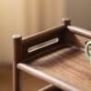 North American black walnut double-layer pot rack South American walnut wood storage rack Kung Fu tea set storage shelf purple sand teapot