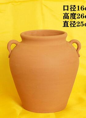 手工黄土罐陶瓷瓦罐黄色五色陶土陶罐风水招财聚宝盆无孔无釉摆件