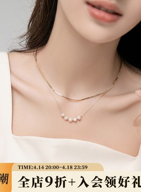 天然淡水珍珠纯银项链2025年新款轻奢小众锁骨链女高级设计感颈链