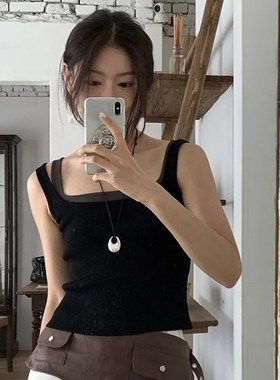 极简银色水滴吊坠项链女春夏轻奢小众设计高级感黑绳长款毛衣链